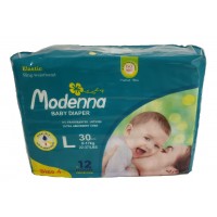 Modenna Diapers - 30 pcs/pack, Large,      Size 4 (22-37LBS) 9-17KG